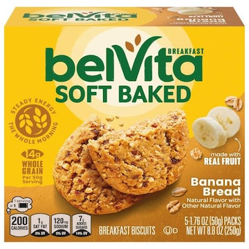 belVita Breakfast Biscuits, Soft Baked, Banana Bread