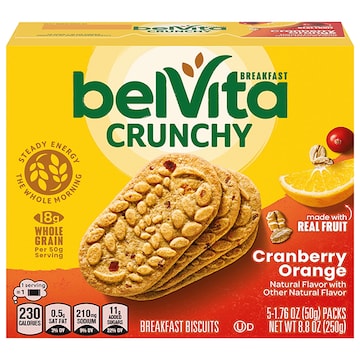 belVita belVita Cranberry Orange Breakfast Biscuits, 5 Packs (4 Biscuits Per Pack)