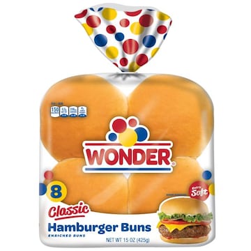 Wonder Classic Hamburger Buns, White Bread Hamburger Buns