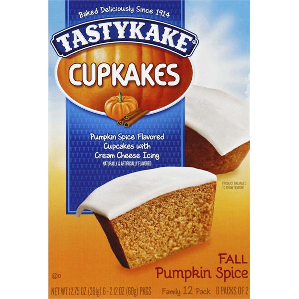Tastykake Cupkakes, Pumpkin Spice Flavored, Family 12 Pack