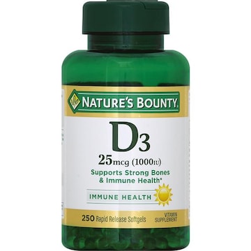 Nature's Bounty Vitamin D3, 25 mcg (1000 IU), Rapid Release Softgels
