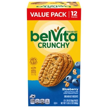 belVita belVita Blueberry Breakfast Biscuits,  Value Pack, 12 Packs (4 Biscuits Per Pack)