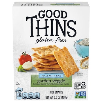 Good Thins Good Thins Garden Veggie Rice Snacks Gluten Free Crackers, Snack Crackers, 3.5 oz