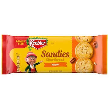 Keebler Sandies Cookies, Pecan, Shortbread, Family Size