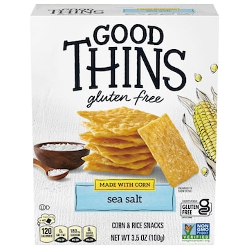 Good Thins Sea Salt Corn Snacks Gluten Free Crackers, Snack Crackers, 3.5 oz