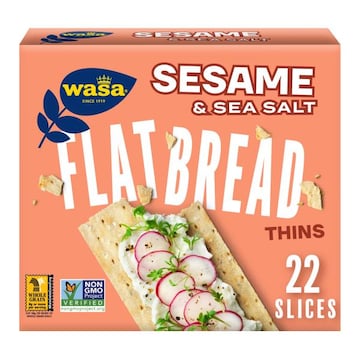 Wasa Sesame & Sea Salt Flatbread Thins, Crackers, Non-GMO Ingredients