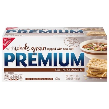 Premium Premium Saltine Crackers, with Whole Grain Wheat, Lunch Snacks,  1.06 lb