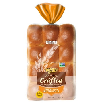 Nature's Own Perfectly Crafted Brioche Style Butter Rolls, Non-GMO Dinner Rolls, 12 Count