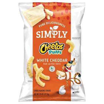 Cheetos Simply Cheese Flavored Snacks, White Cheddar, Puffs