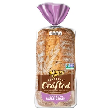 Nature's Own Perfectly Crafted Multigrain, Thick Sliced Non-GMO Sandwich Bread, 22 oz Loaf
