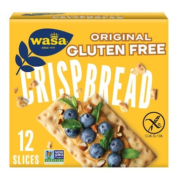 Wasa Gluten Free Original Crispbread, Gluten Free Crackers, Non-GMO Ingredients