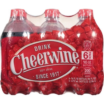 Cheerwine Soft Drink, 6 Pack