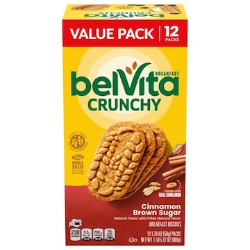 belVita belVita Cinnamon Brown Sugar Breakfast Biscuits, Value Pack, 12 Packs (4 Biscuits Per Pack)
