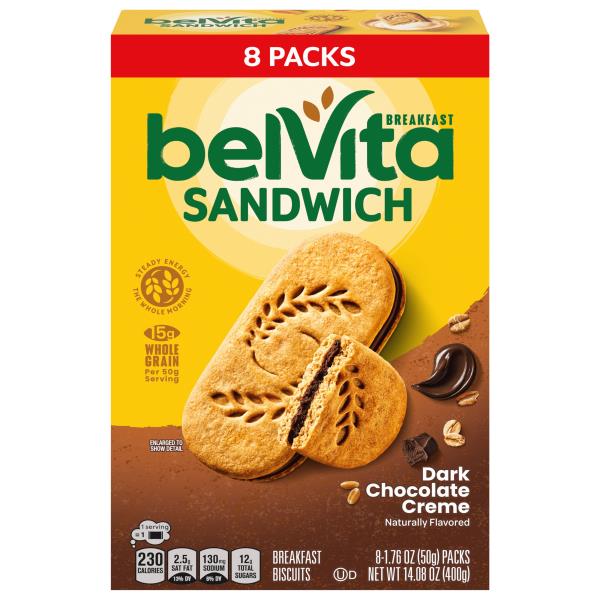 Belvita Belvita Breakfast Sandwich Dark Chocolate Creme Breakfast Biscuits 8 Packs 2 5314