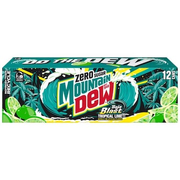 Mountain Dew Mountain Dew Baja Blast Soda Tropical Lime 12 Fl Oz, 12 Count