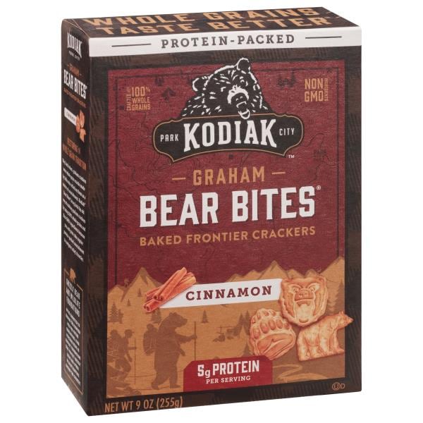 Kodiak Bear Bites Crackers, Graham, Cinnamon