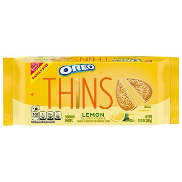Oreo Thins Sandwich Cookies, Lemon Flavor Creme, Family Size