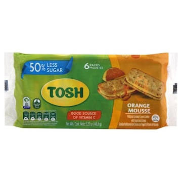 Tosh Multigrain Sandwich Cream Cookies, Orange Mousse