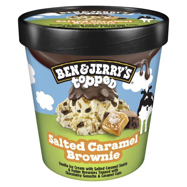 Ben & Jerry's Salted Caramel Brownie Topped Vanilla Ice Cream Pint ...