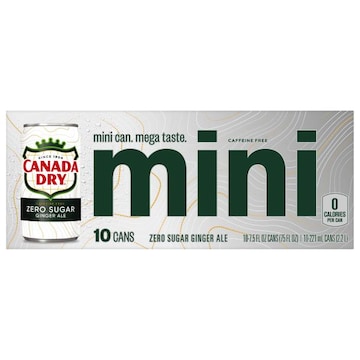 Canada Dry Ginger Ale, Zero Sugar, Mini