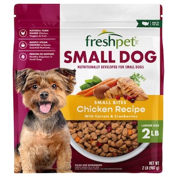 Freshpet Small Bites Chicken Recipe with Carrots & Cranberries Dog Food Larger Size