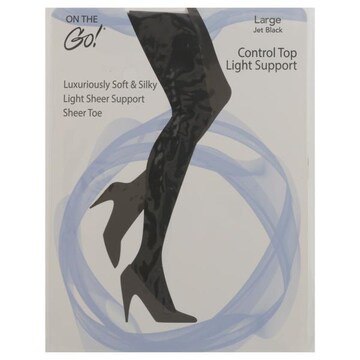 On the Go! Sheer Toe, Jet Black, Large