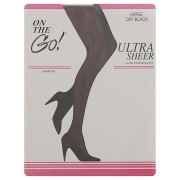 On the Go! Sheer Toe, Off Black, Large