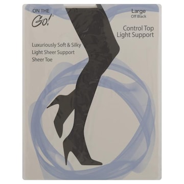 On the Go! Sheer Toe, Off Black, Large