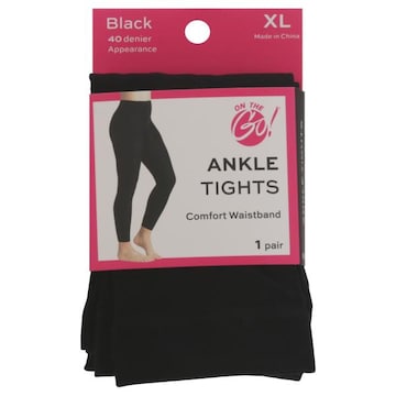 On the Go! Ankle Tights, Black, XL