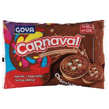 Goya Carnaval Sandwich Cookies, Chocolate, 12 Pack
