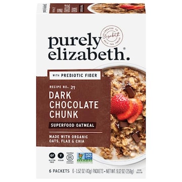 Purely Elizabeth Superfood Oatmeal, Dark Chocolate Chunk, Recipe No. 27, 6 Packets