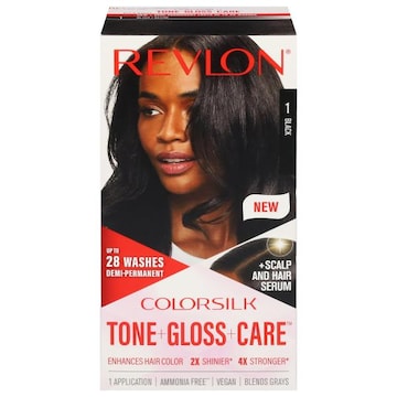 Revlon ColorSilk Hair Color, Demi-Permanent, Black 1