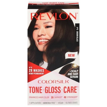 Revlon ColorSilk Hair Color, Demi-Permanent, Brown Black 3
