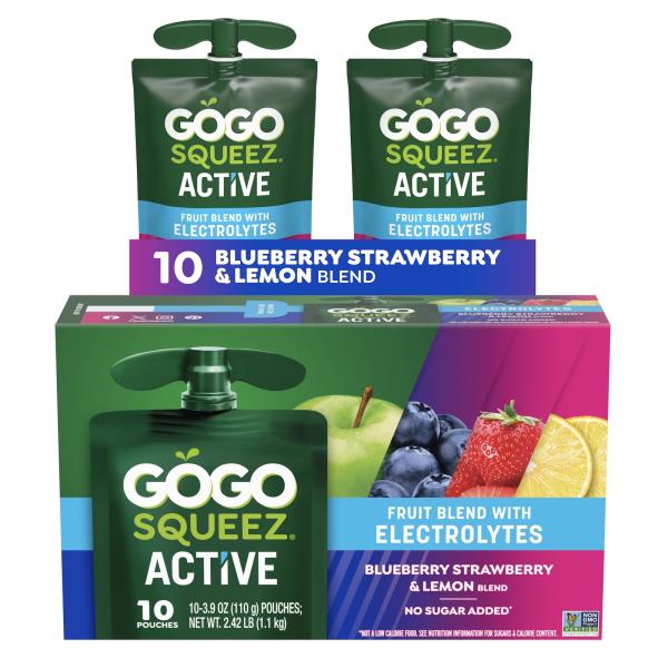 その他 GOGO GoGo squeeZ Active Electrolyte No Sugar Added Blueberry Strawberry