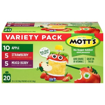 Mott's No Sugar Added Apple/Strawberry/Mixed Berry Applesauce Variety Pack