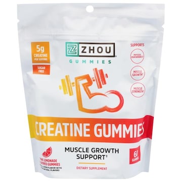 Zhou Creatine, Pink Lemonade, Muscle Growth Support, Gummies