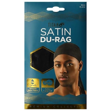 Titan Premium Collection Du-Rag, Satin, Black