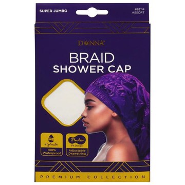 Donna Premium Collection Shower Cap, Braid, Assorted, Super Jumbo
