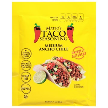 Mateo's Taco Seasoning, Ancho Chile, Medium