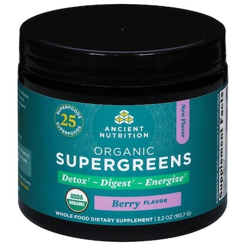 Ancient Nutrition SuperGreens, Organic, Berry Flavor