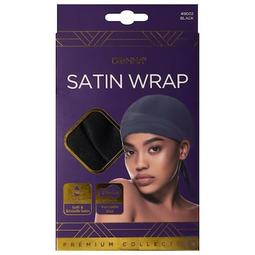 Donna Premium Collection Wrap, Satin, Black