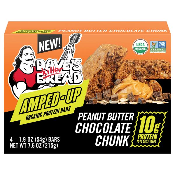 Dave's Killer Bread Protein Bars, Organic, Peanut Butter Chocolate Chunk, AmpedUp Publix