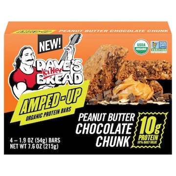 Dave's Killer Bread Protein Bars, Organic, Peanut Butter Chocolate Chunk, Amped-Up
