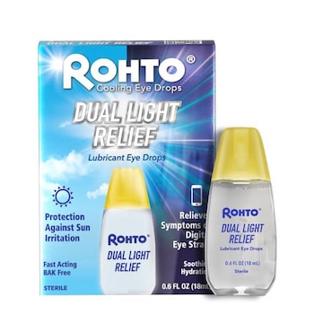 Rohto Dual Light Relief, Cooling Lubricant Eye Drops, Multi-Symptom Relief