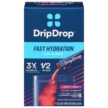 DripDrop Electrolyte Drink Mix, Juicy Variety, Fast Hydration