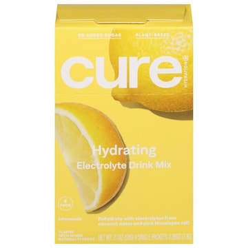 Cure Electrolyte Drink Mix, Hydrating, Lemonade, 8 Pack