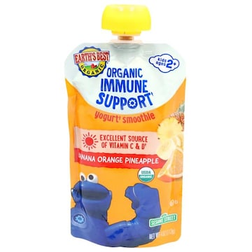 Earth's Best Organic Yogurt Smoothie, Organic, Immune Support, Banana Orange Pineapple, Kids Ages 2+