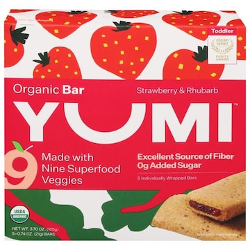 Yumi Bar, Strawberry & Rhubarb, Organic