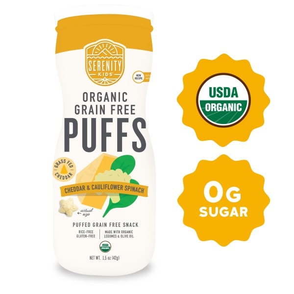 Serenity Kids Organic Grain Free Cheddar & Cauliflower Spinach