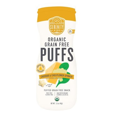 Serenity Kids Organic Grain Free Cheddar & Cauliflower Spinach Puffs
